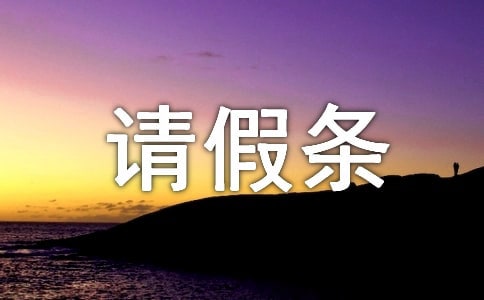 给老婆的请假条